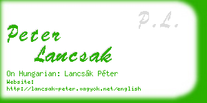peter lancsak business card