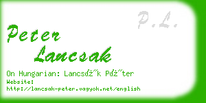 peter lancsak business card